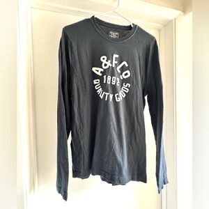 Abercrombie & Fitch Dark Blue Crewneck Tee with Logo Patch